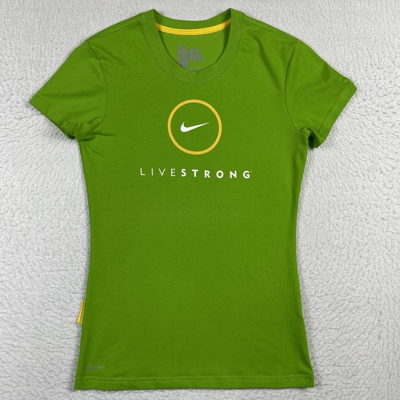 Nike Shirt Womens Small Green Livestrong Activewear Ladies Casual Gym‎ Athlete - Picture 1 of 13